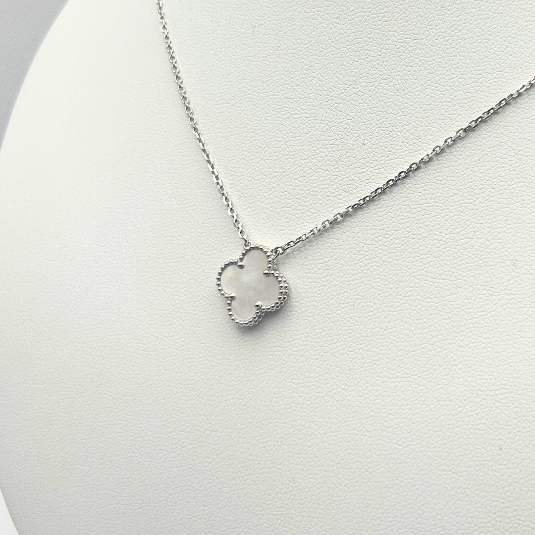 Van Cleef & Arpels Vintage Alhambra Pendant Mother-Of-Pearl 18K White Gold