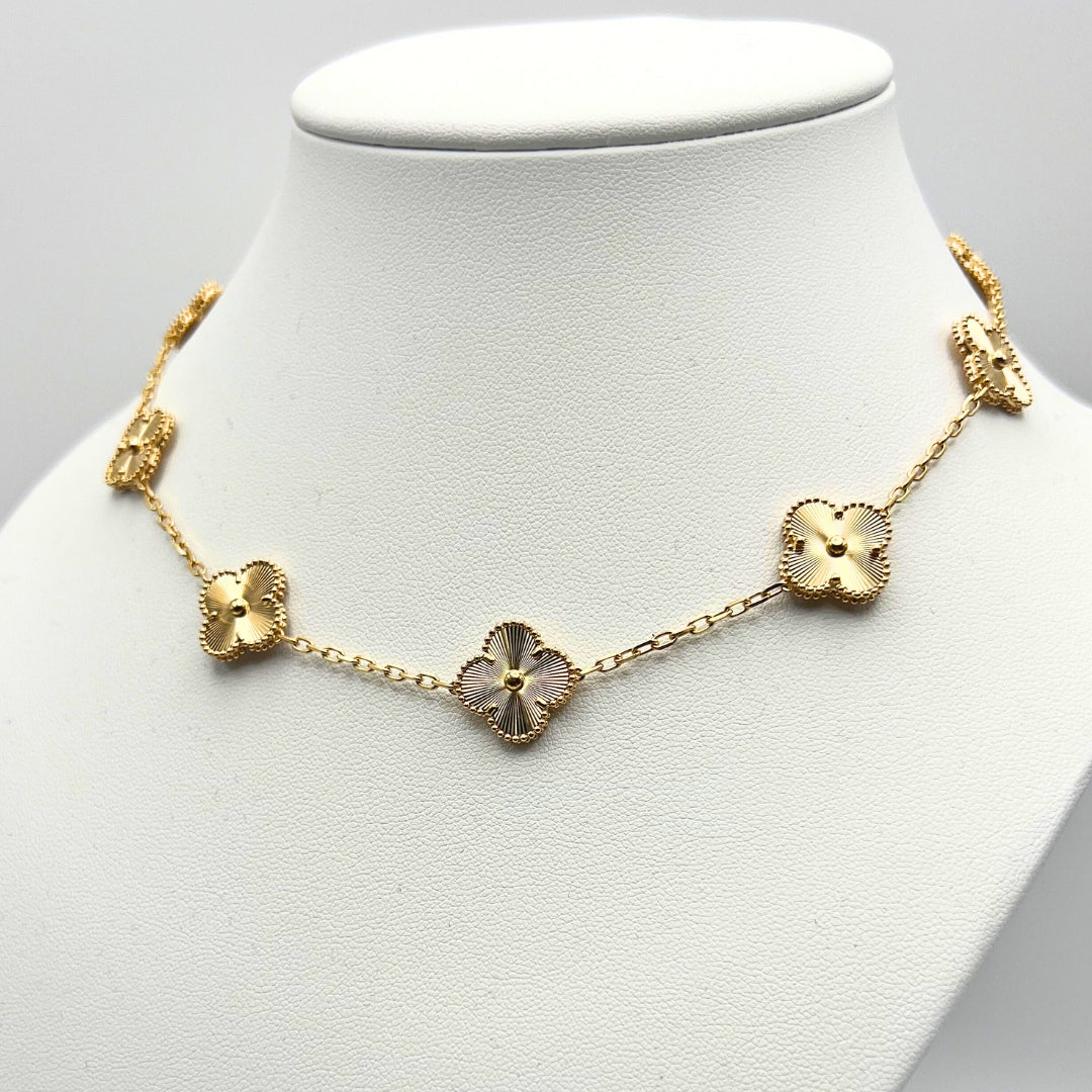 Van Cleef & Arpels Vintage Alhambra Necklace 10 Motifs 18K Yellow Gold