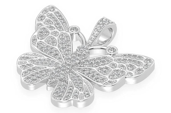 Pendentif diamant papillon 1,00 ct en or massif 14 carats