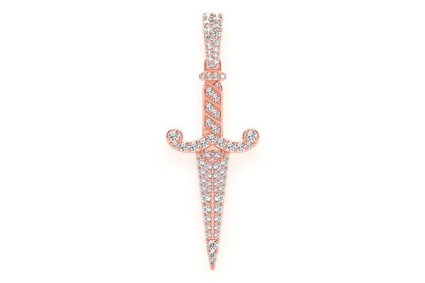 Erkals Jewellers Dagger Pendant 18K Gold Diamond 1.50ctw