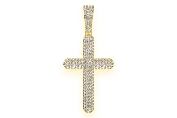 Erkals Jewellers Five Row Bubbly Cross Pendant 18K Gold Diamond 2.00ctw