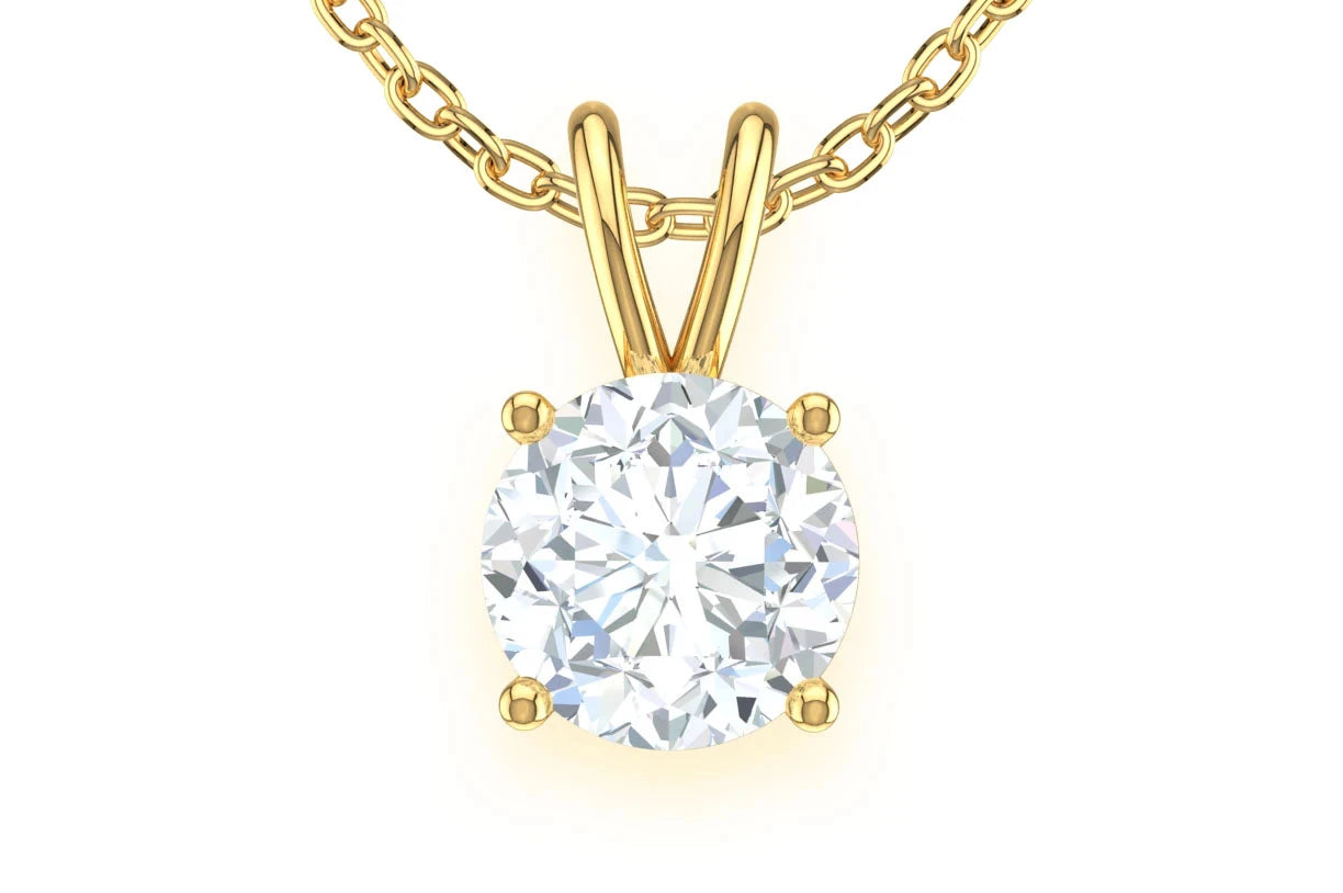 Erkals Jewellers Round Solitaire Diamond Pendant 18K Gold 0.10ctw