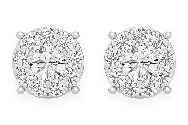 Erkals Jewellers Mosaic Stud Earrings 18K Gold 0.75ctw