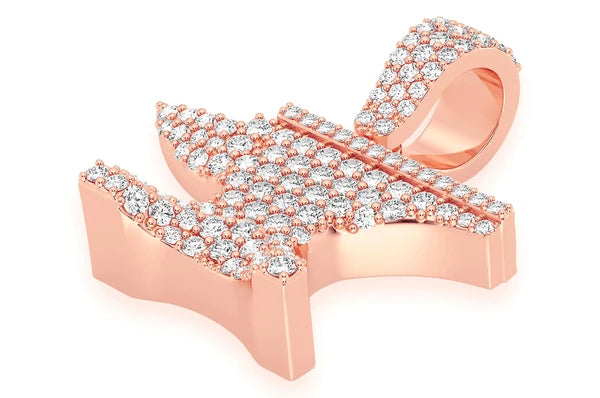 0.50ct Diamond Anvil Pendant 18K Solid Gold