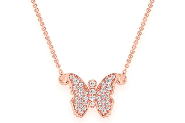Erkals Jewellers Butterfly Emoji Pendant 18K Gold Diamond 0.20ctw