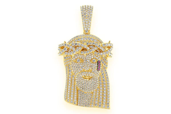 Erkals Jewellers Jesus Pendant 18K Yellow Gold Diamond Ruby