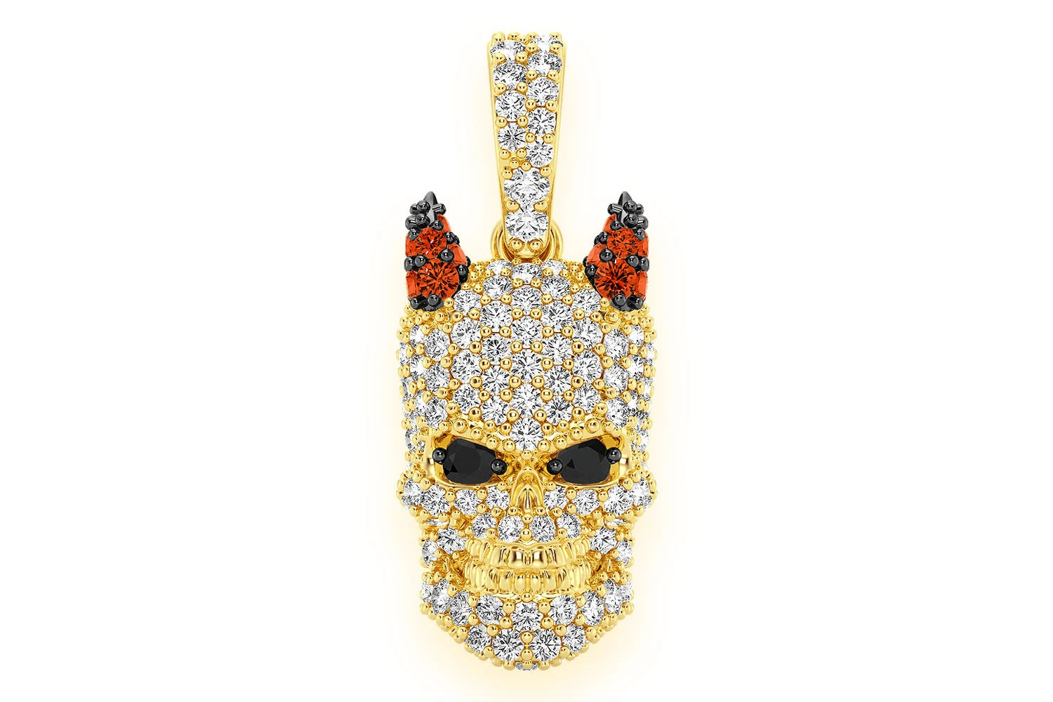 Erkals Jewellers Horned Skull Pendant 18K Gold Diamond 0.65ctw