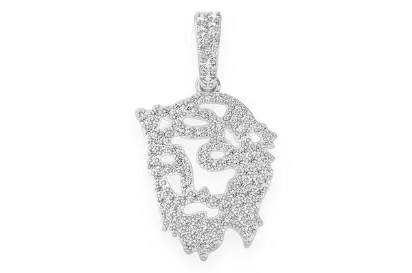 0.33ct Diamond Jesus Silhouette Pendant 18K Solid Gold