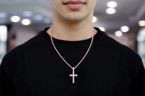 Erkals Jewellers Royal Baguette Cross Pendant 18K Gold Diamond 1.25ctw