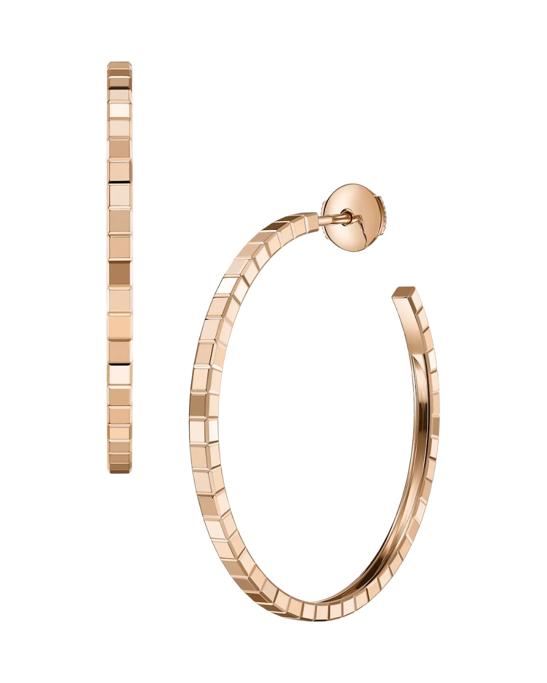 Ice Cube Hoop Earrings 18ct Rose Gold