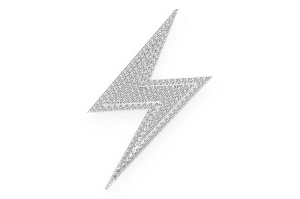 0.50ct Diamond Lightning Bolt Double Layer Pendant 18K Solid Gold
