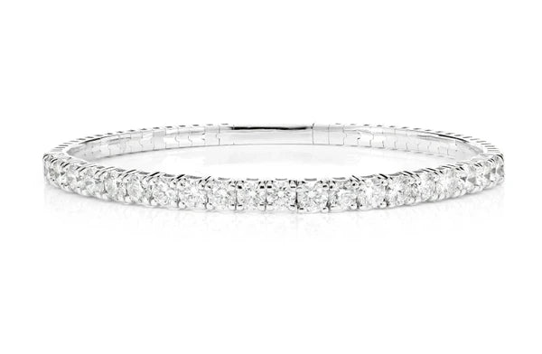 Erkals Jewellers 22pt Prong Set Diamond Flex Bangle Bracelet 18K Gold 5.00ctw