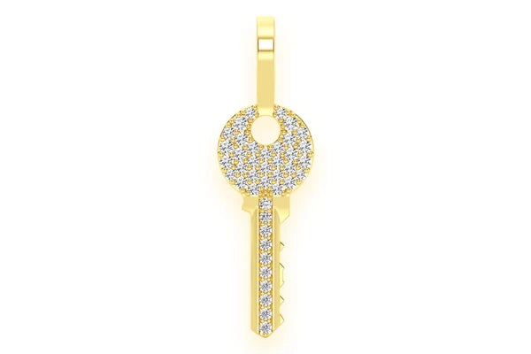 Erkals Jewellers Mini Key Pendant 18K Gold Diamond 0.15ctw