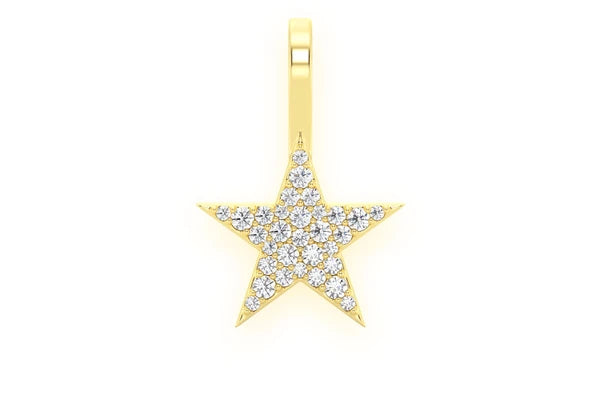 Erkals Jewellers Five Point Star Pendant 18K Gold Diamond 0.20ctw