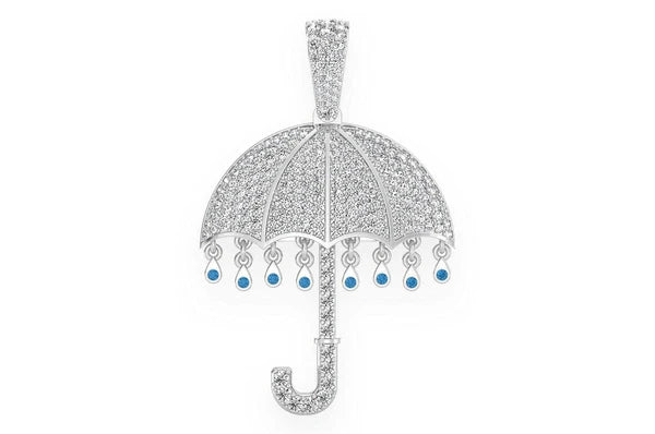 2.65ct Diamond Umbrella Pendant 18K Solid Gold