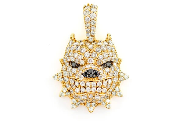 Erkals Jewellers Pitbull Spiked Collar Pendant 18K Gold Diamond 1.25ctw