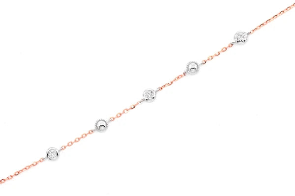 Erkals Jewellers Bead Bezel Diamond Bracelet 18K Gold 0.05ctw