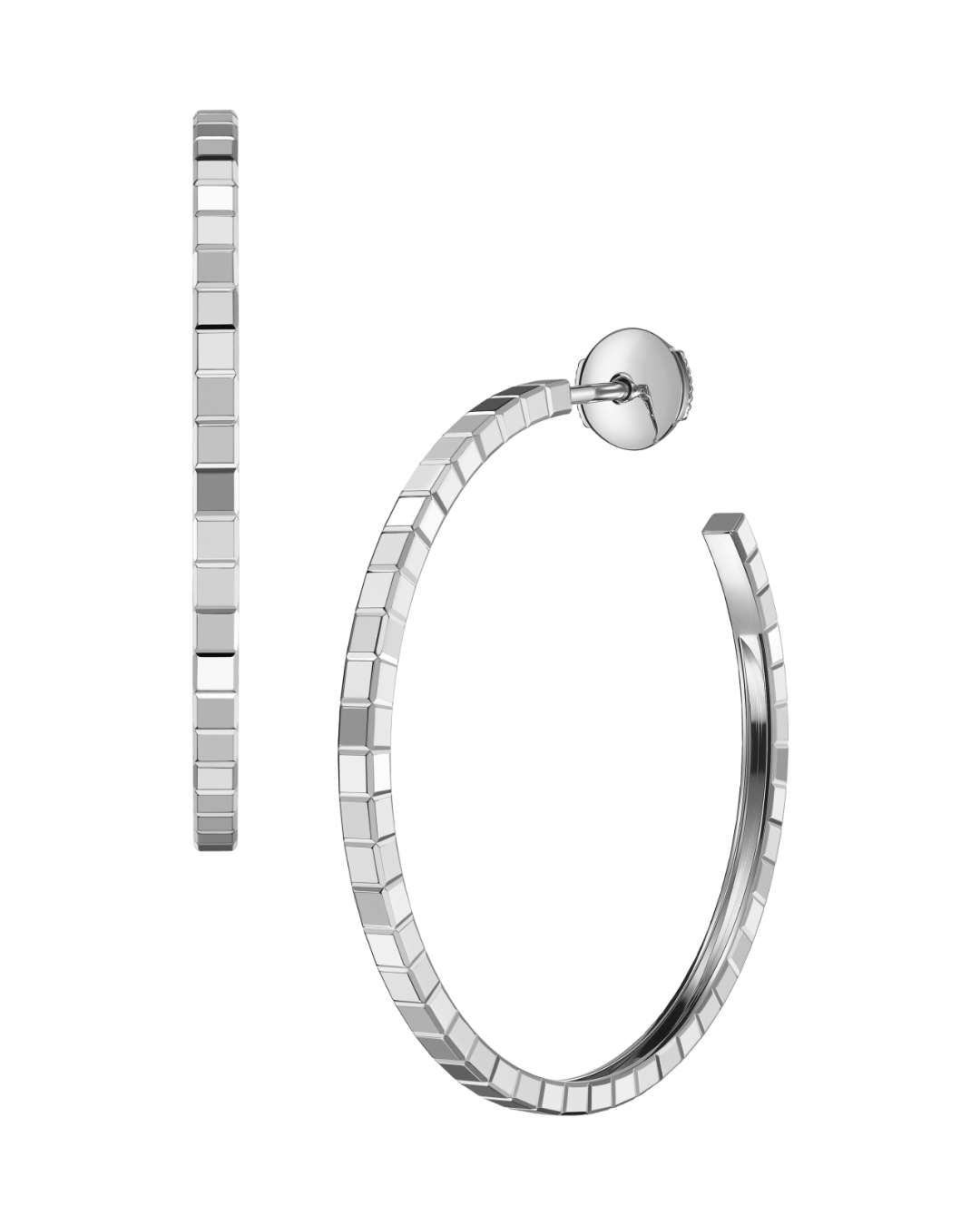 Ice Cube Hoop Earrings 18ct White Gold