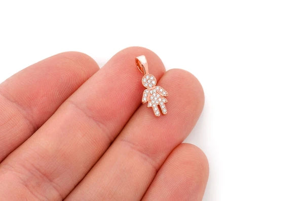 Erkals Jewellers Mini Girl Diamond Pendant 18K Gold 0.10ctw