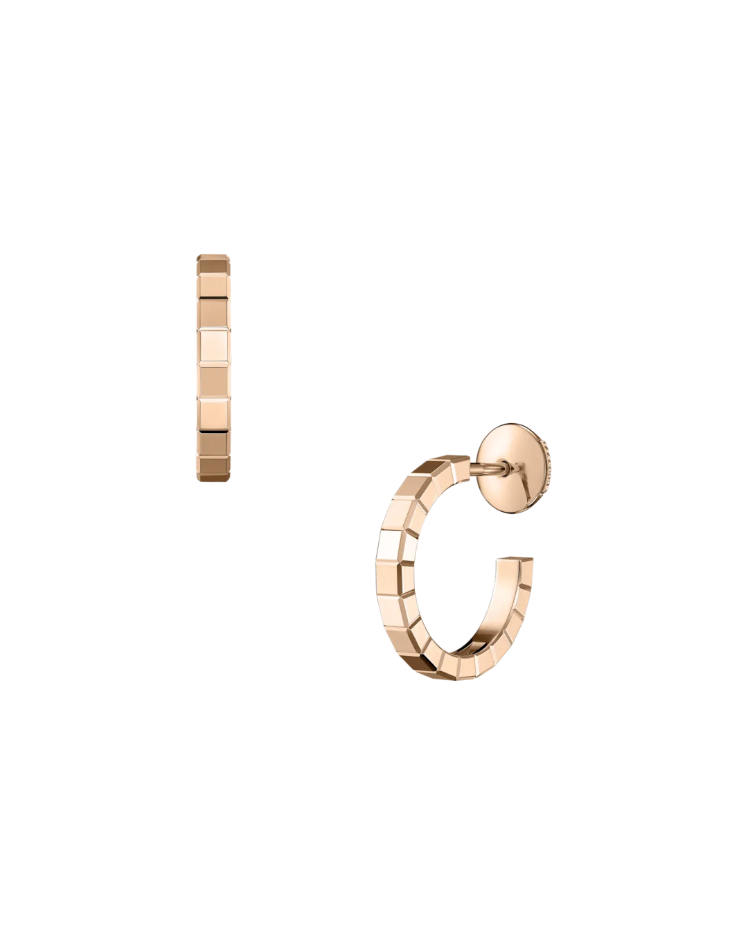 Ice Cube Small Hoop Earrings 18ct Rose Gold