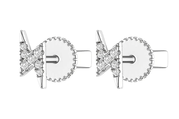 Erkals Jewellers Lightning Bolt Stud Earrings 18K Gold 0.05ctw