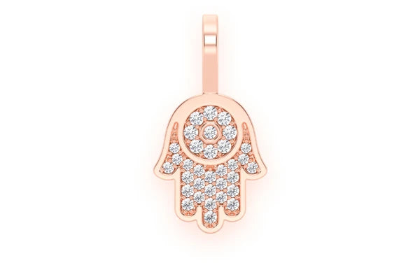 Erkals Jewellers Mini Hamsa Diamond Pendant 18K Gold 0.20ctw