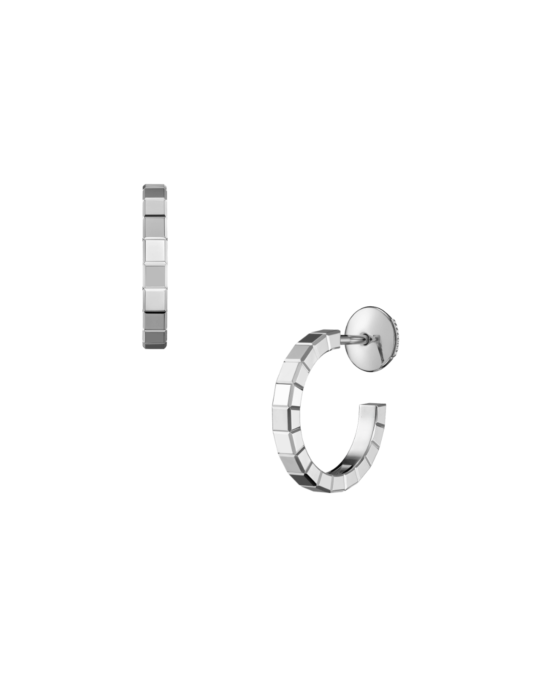 Ice Cube Small Hoop Earrings 18ct White Gold