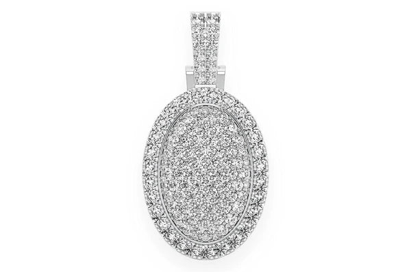 2.50ct Diamond Oval Pillow Double Layer Pendant 18K Solid Gold