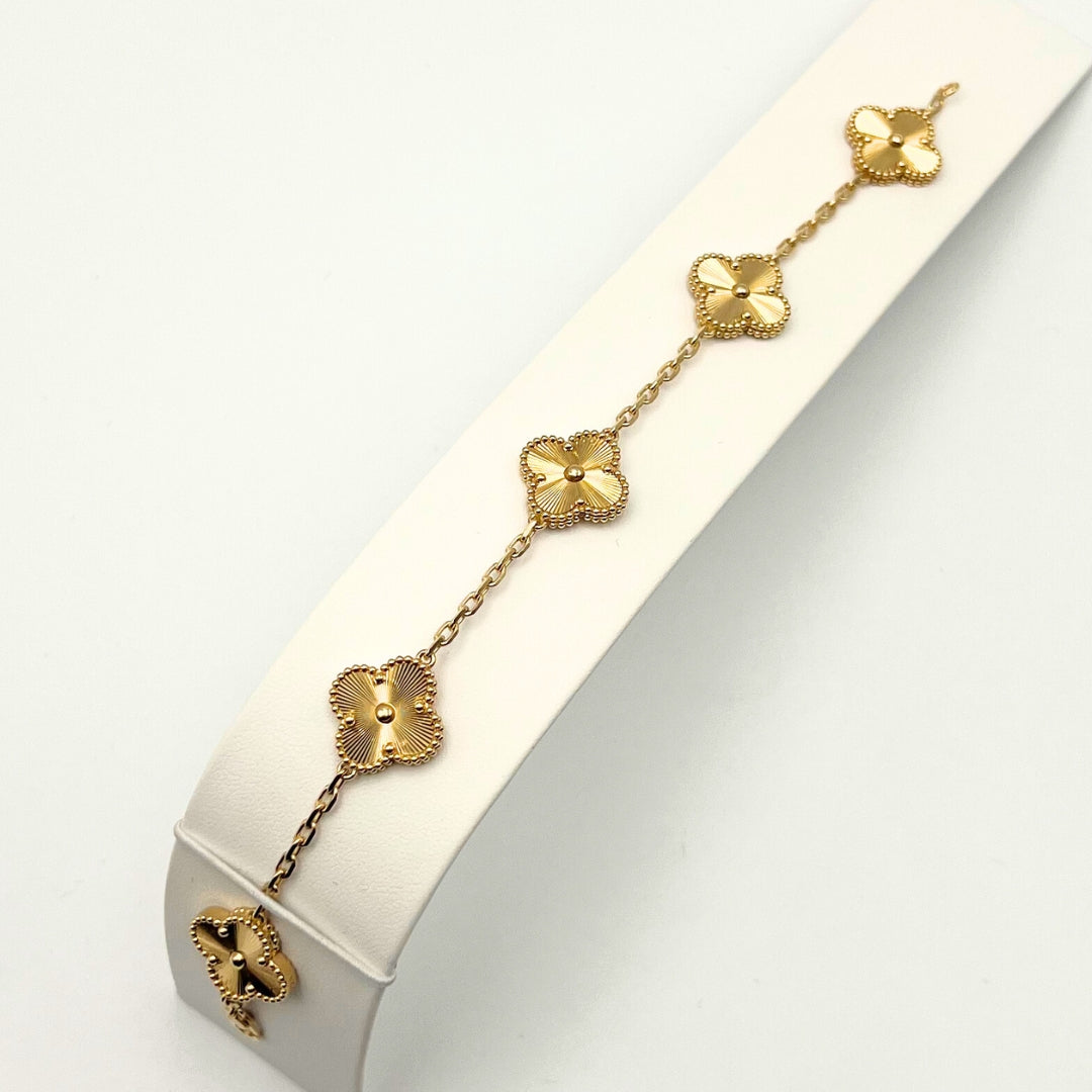Van Cleef & Arpels Vintage Alhambra Bracelet 5 Motifs 18K Yellow Gold