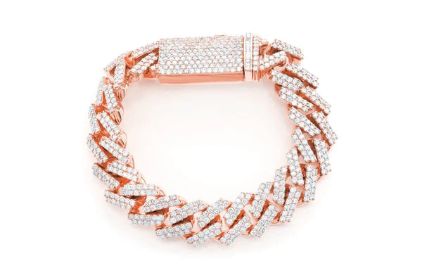 Erkals Jewellers 17mm Miami Cuban Link Diamond Bracelet 18K Gold 16.50ctw