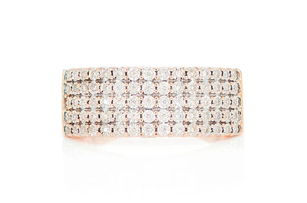 0.20ct Diamond 5 Row Miracle Set Ring 18K Solid Gold