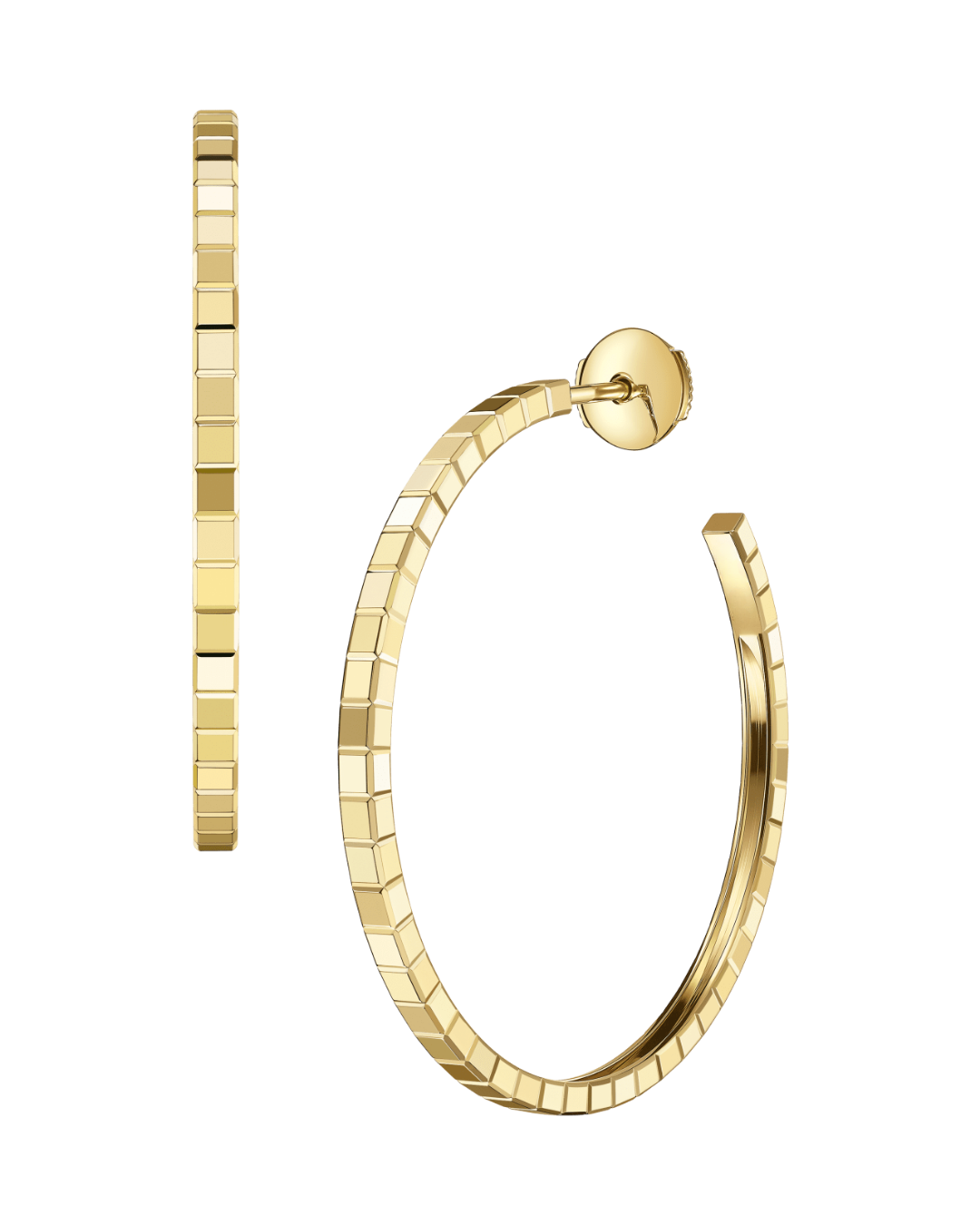 Ice Cube Hoop Earrings 18ct Yellow Gold