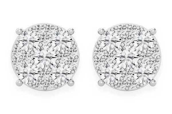 Erkals Jewellers Mosaic Stud Earrings 18K Gold 3.00ctw