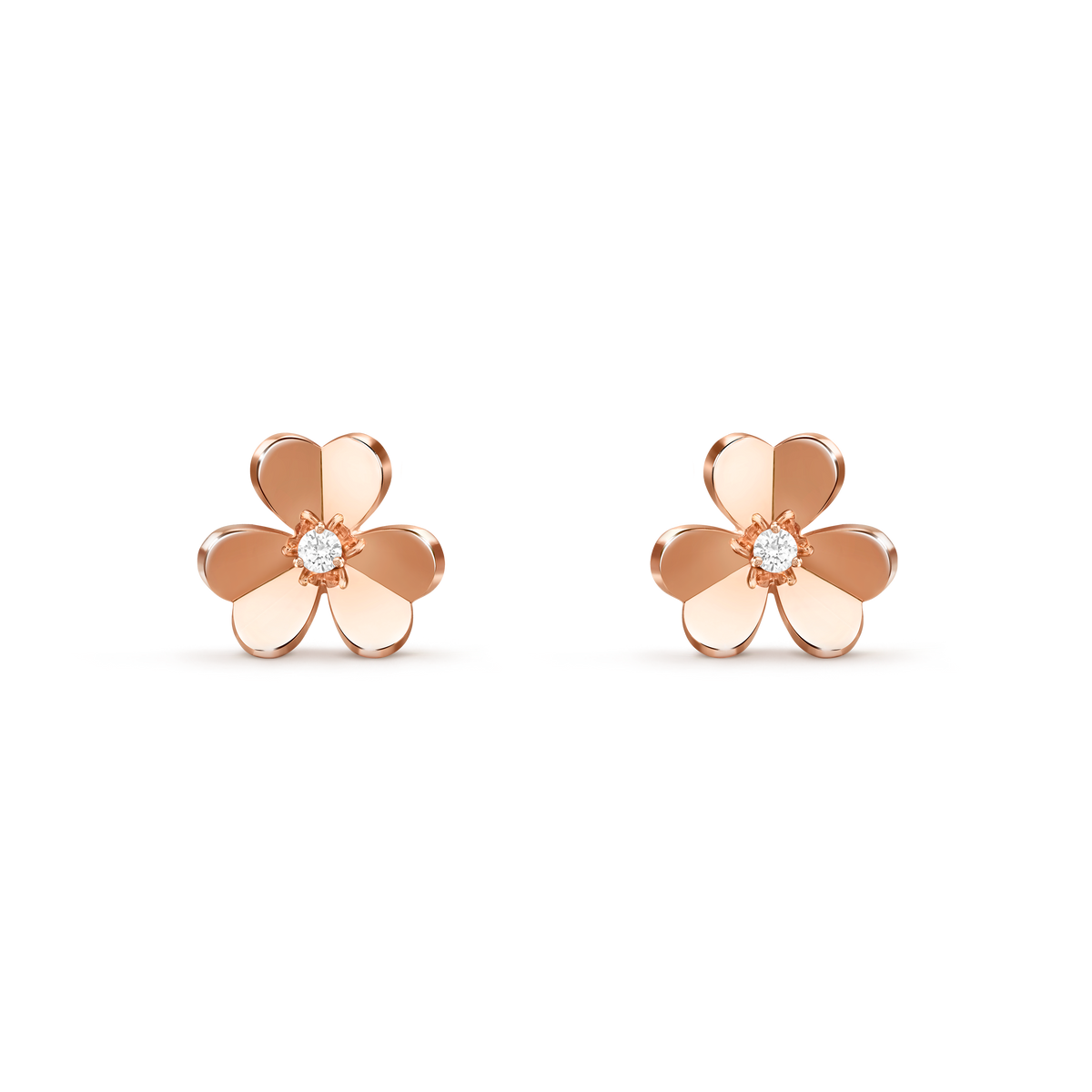 Van Cleef & Arpels Frivole Diamond Small Earrings 18K Rose Gold