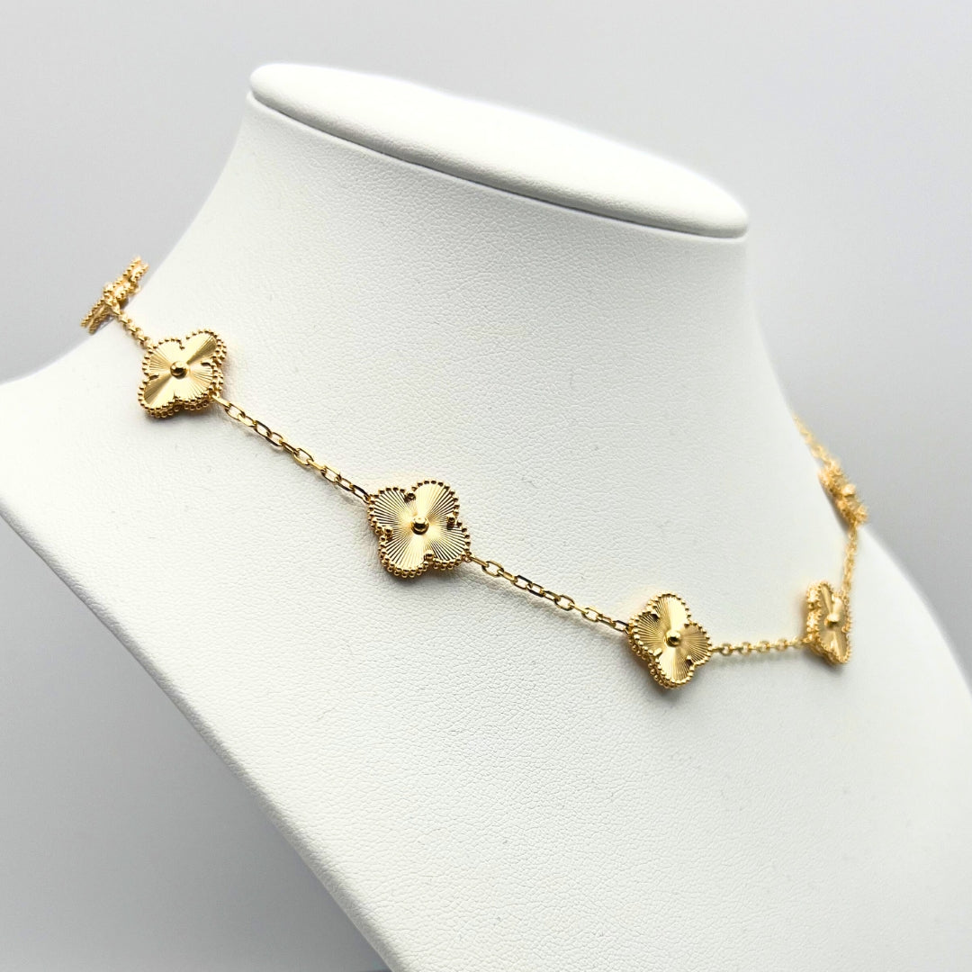 Van Cleef & Arpels Vintage Alhambra Necklace 10 Motifs 18K Yellow Gold