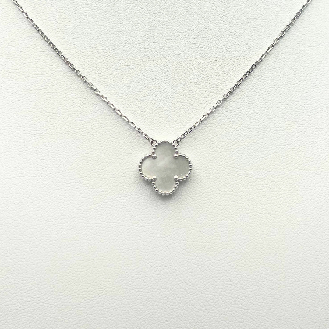 Van Cleef & Arpels Vintage Alhambra Pendant Mother-Of-Pearl 18K White Gold