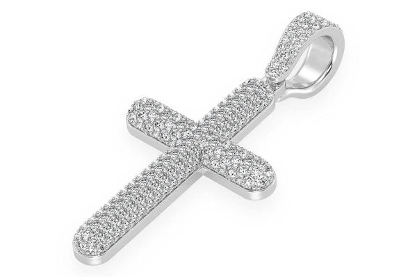2.00ct Diamond Bubbly Cross Pendant 18K Solid Gold
