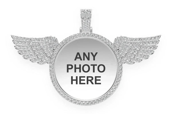 Erkals Jewellers Round Picture Wings Memory Pendant 18K Gold Diamond 8.50ctw
