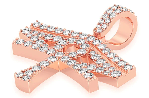 1.40ct Diamond Eye Of Ra Pendant 18K Solid Gold