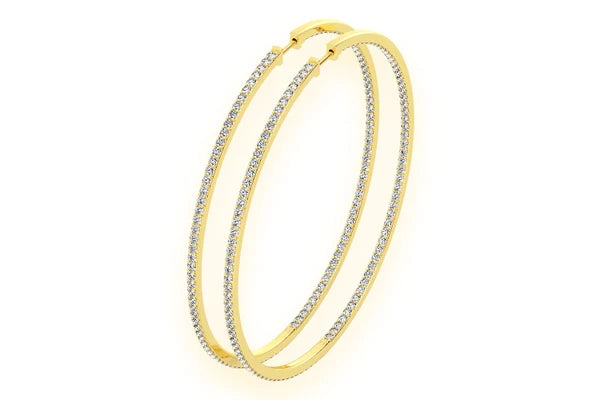 Erkals Jewellers 3-Inch Inside Out Hoop Earrings 18K Gold 6.25ctw