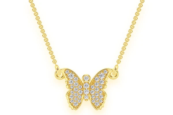 Erkals Jewellers Butterfly Emoji Pendant 18K Gold Diamond 0.20ctw