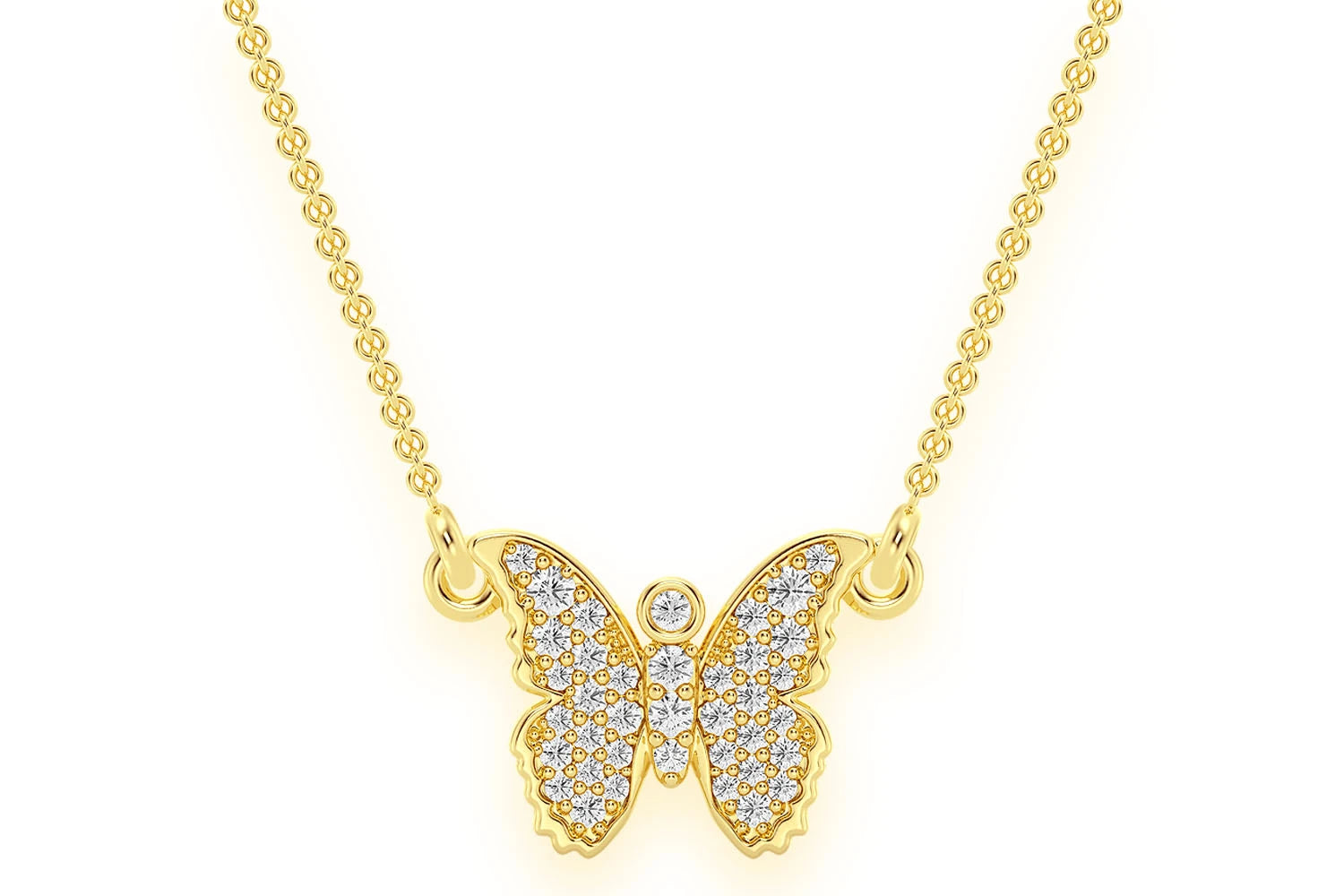 Erkals Jewellers Butterfly Emoji Pendant 18K Gold Diamond 0.20ctw