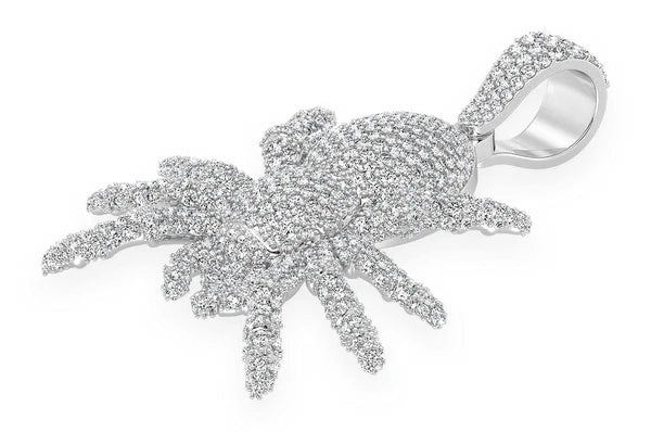 4.00ct Diamond Spider Crawling Pendant 18K Solid Gold