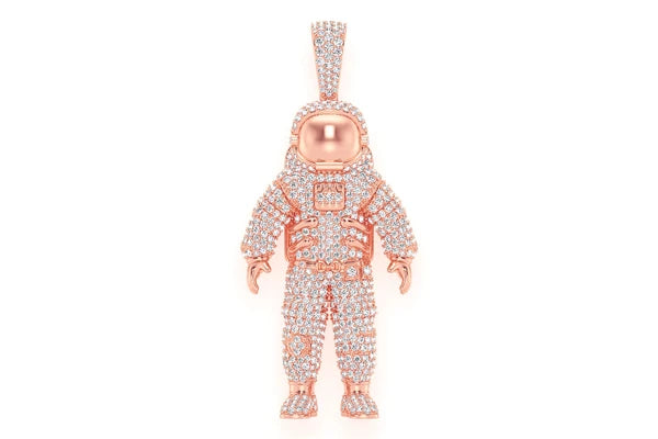Erkals Jewellers Astronaut Diamond Pendant 18K Gold 4.25ctw