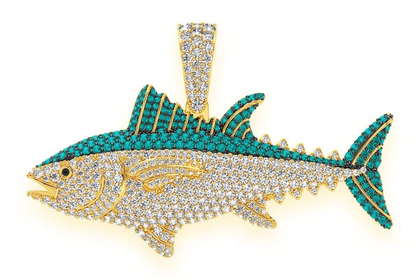 Erkals Jewellers Bluefin Tuna Pendant 18K Gold Diamond 4.50ctw