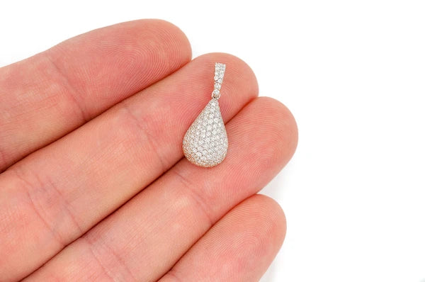 0.60ct Diamond Water Drop Pendant 18K Solid Gold