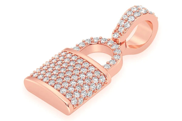 Pendentif diamant Lock 0,50 ct en or massif 14 carats