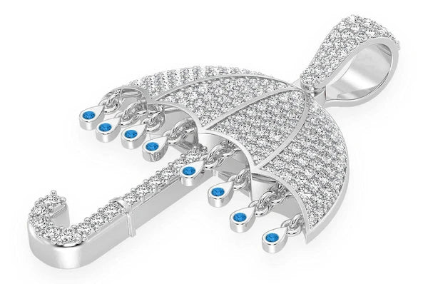 2.65ct Diamond Umbrella Pendant 18K Solid Gold