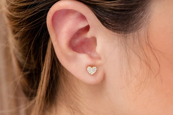 Erkals Jewellers Heart Stud Earrings 18K Gold 0.25ctw