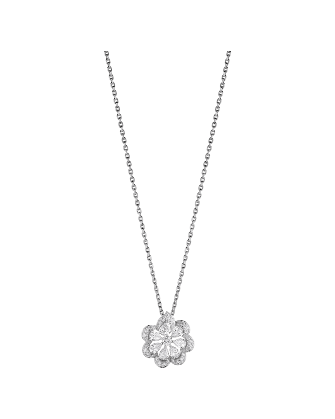 Precious Lace Mini Frou-Frou Diamond Pendant 18ct White Gold
